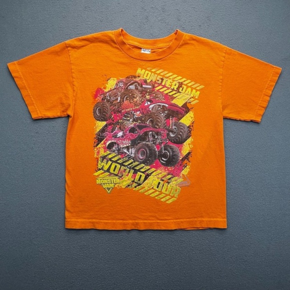 Monster Jam El Toro Loco World Tour Orange Graphic TShirt Small Youth‎ XL